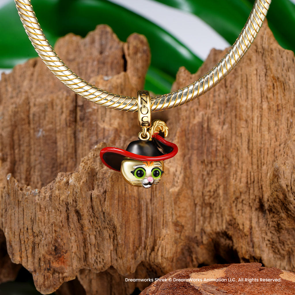Gnoce Shrek Puss in Boots Head Pendant Dangle Charm_3
