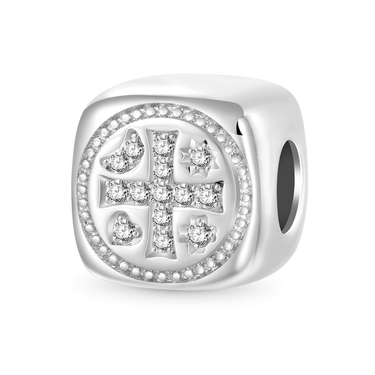 Gnoce Shiny Cross Square Charm_1