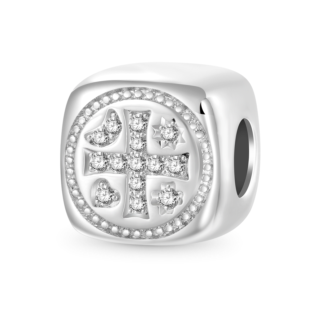 Gnoce Shiny Cross Square Charm_1