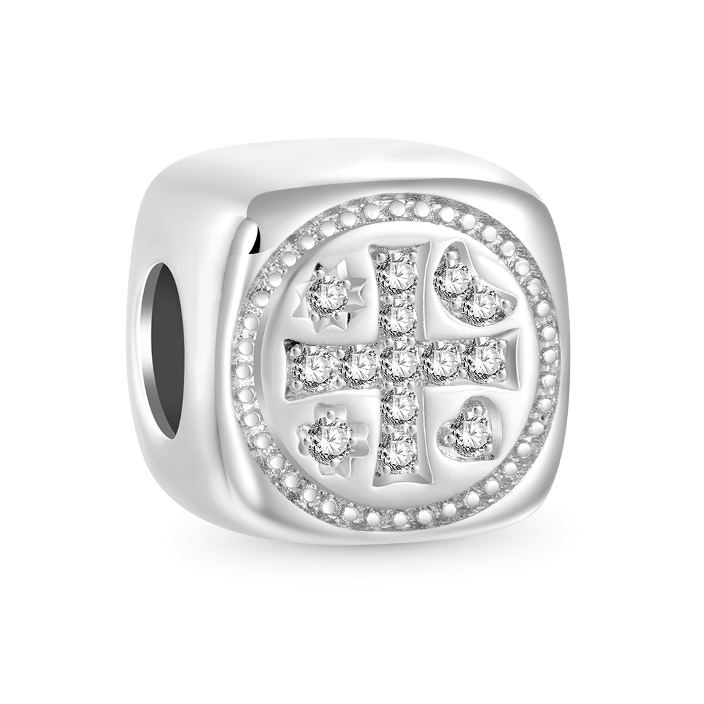 Gnoce Shiny Cross Square Charm_2