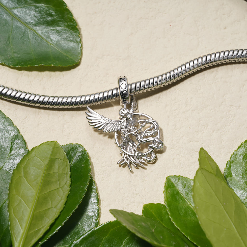 Gnoce Phoenix Snake Catching Pendant Dangle Charm_3