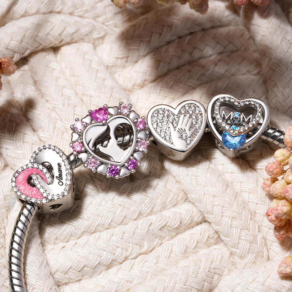 Gnoce Mother's Day Heart Hollow Engravable Photo Charm_2