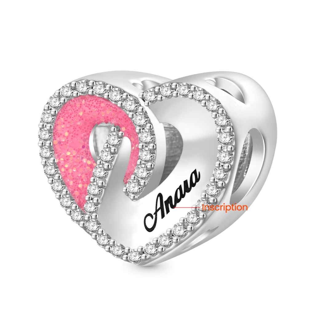 Gnoce Mother's Day Heart Hollow Engravable Photo Charm_3