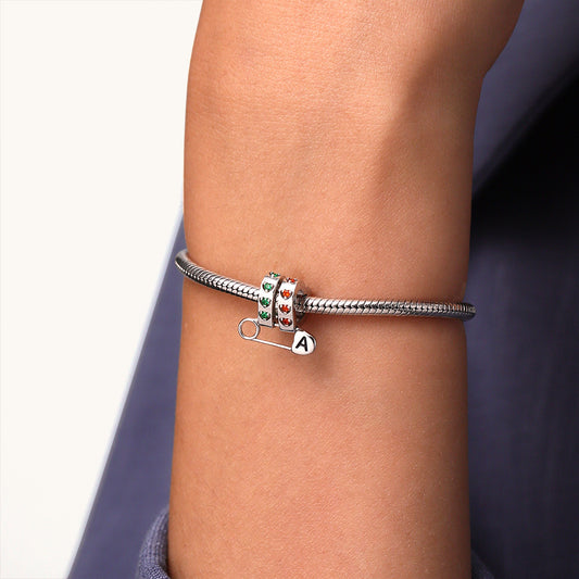 Gnoce Personalized Letter Pin Heart Birthstone Charm_6