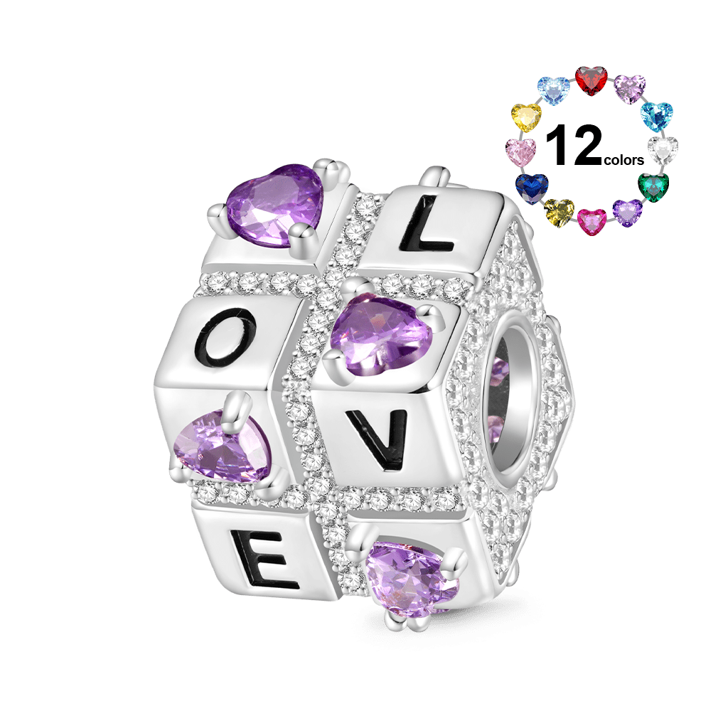 Gnoce Engravable Favours Of Love Square Dice Charm_1