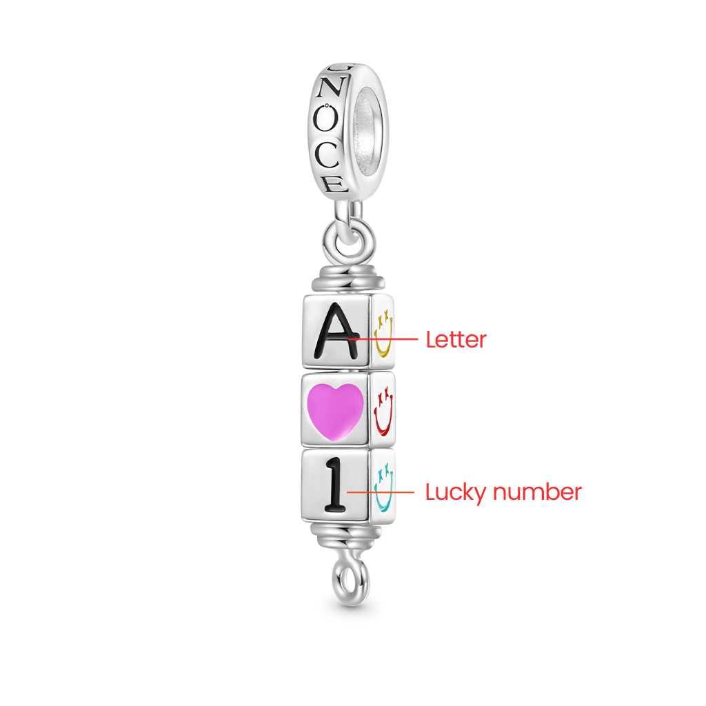 Gnoce Personalized 3-Block Rotating Digital Pendant Dangle Charm_2