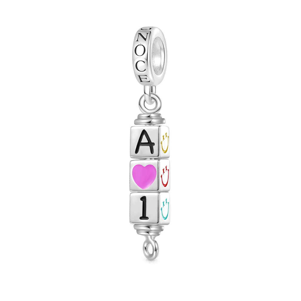 Gnoce Personalized 3-Block Rotating Digital Pendant Dangle Charm_1