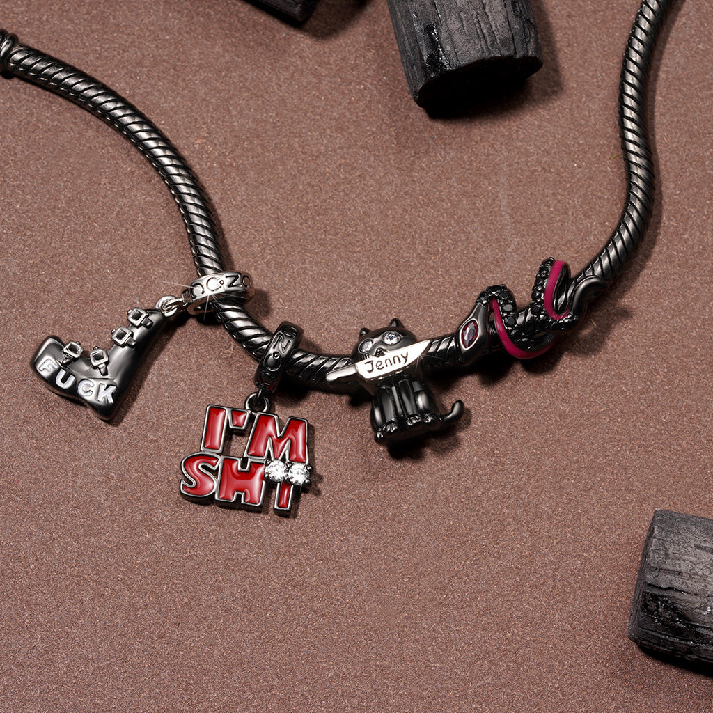 Gnoce Luminous Black Snake Birthstone Charm_5
