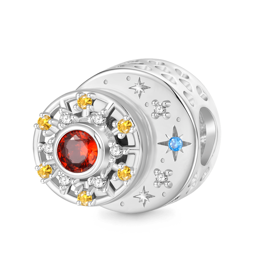Gnoce Sun Rotating in Crescent Engravable Charm_3