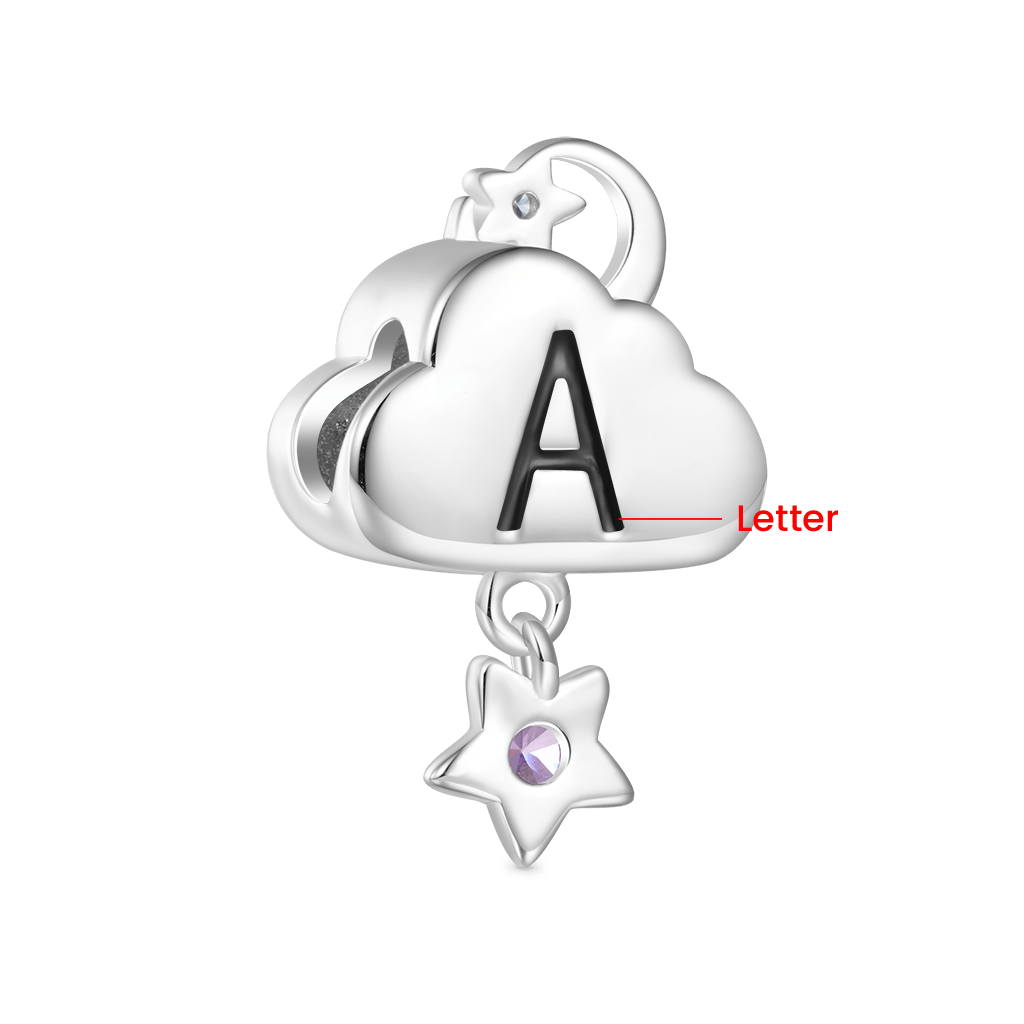 Gnoce Personalized Blue Cloud Star Birthstone Charm_2