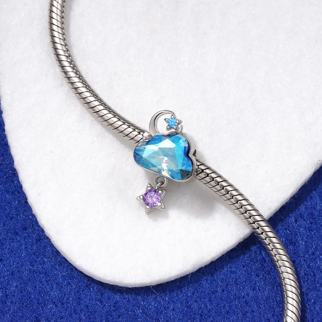 Gnoce Personalized Blue Cloud Star Birthstone Charm_3
