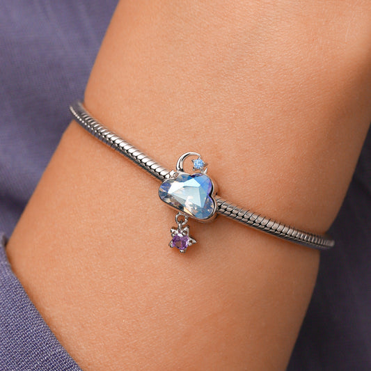 Gnoce Personalized Blue Cloud Star Birthstone Charm_5