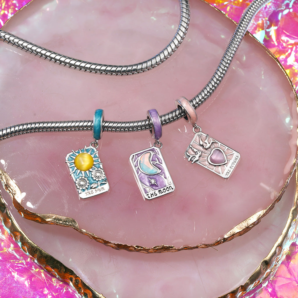 Gnoce Purple Moon Tarot Card Pendant Dangle Charm_3