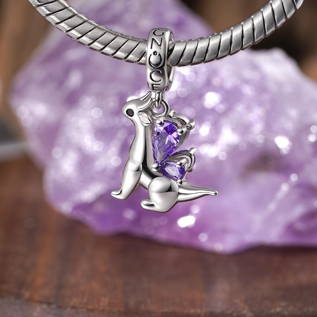 Gnoce Little Flying Dragon Birthstone Pendant Dangle Charm_3