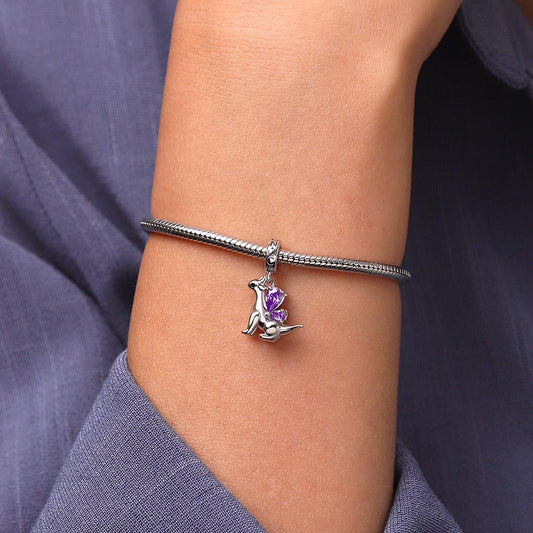 Gnoce Little Flying Dragon Birthstone Pendant Dangle Charm_5