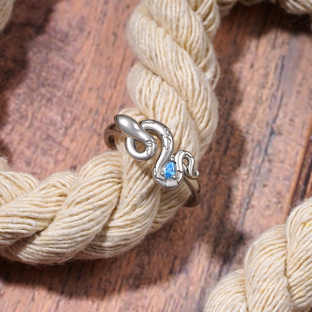 Gnoce Zodiac Snake Birthstone Ring_3