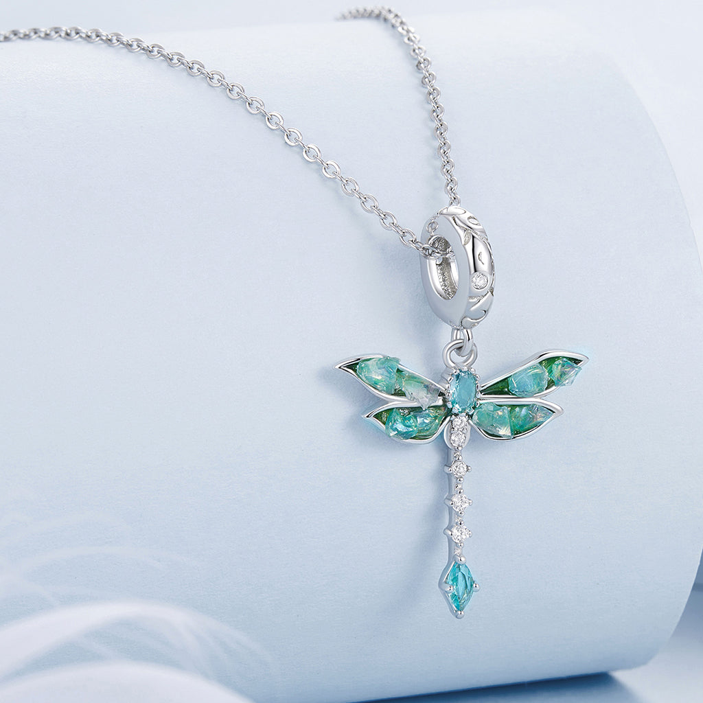 Gnoce Green Dragonfly Pendant Dangle Charm_3