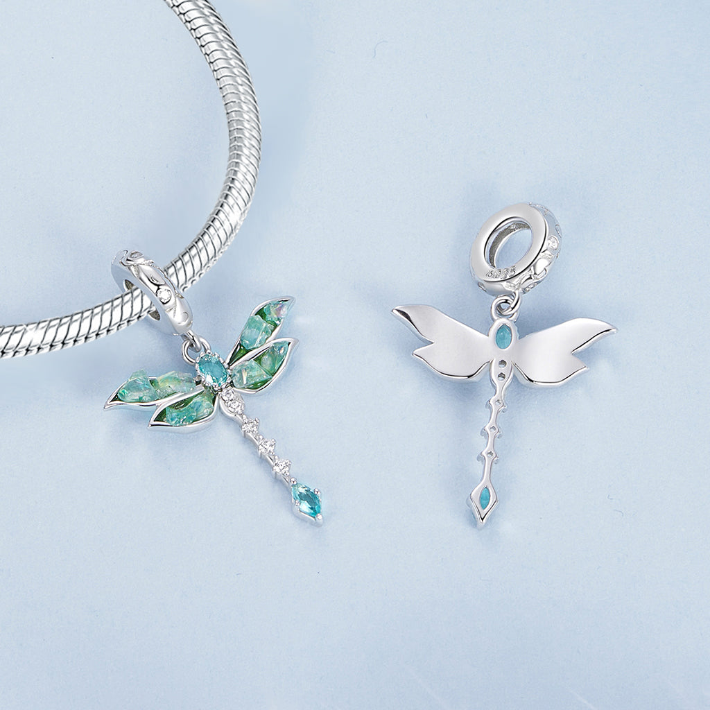 Gnoce Green Dragonfly Pendant Dangle Charm_2