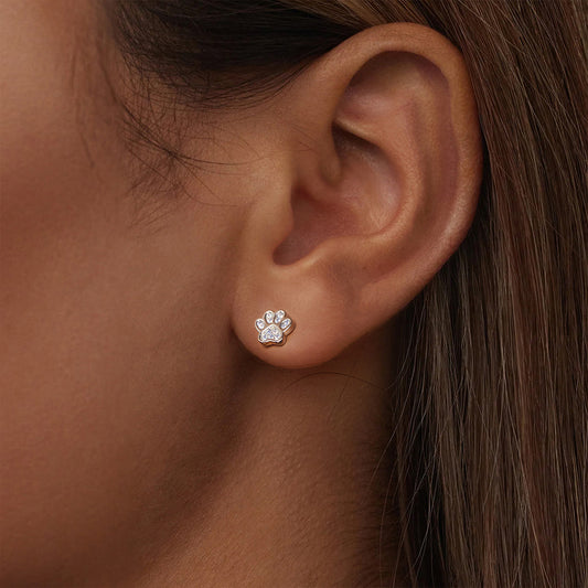 Gnoce Cute Pet Imprint Stud Earrings_5