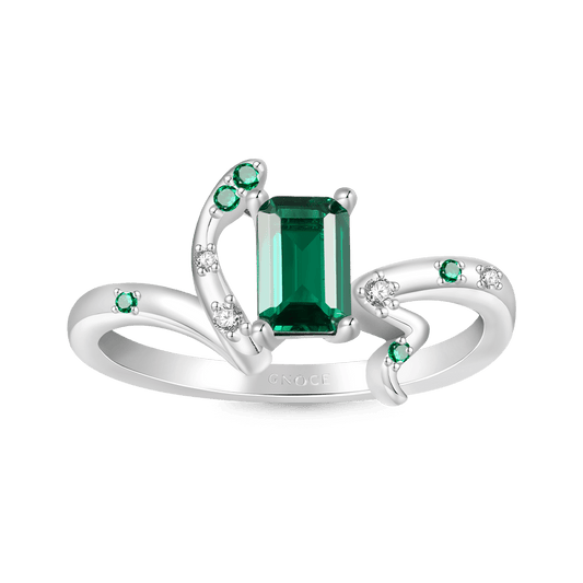 Gnoce Zodiac Snake Green Spinel Promise Rings_1