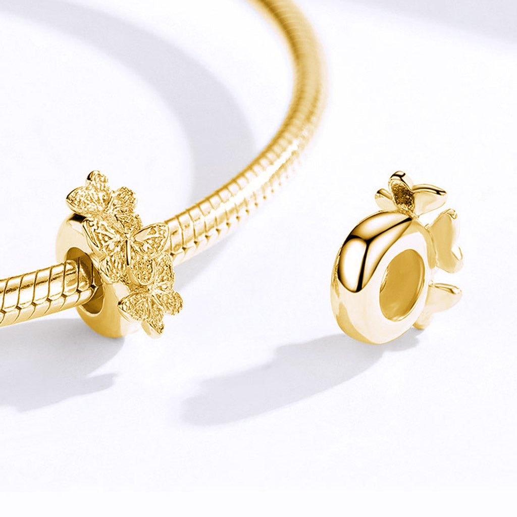 Gnoce 18k Gold Plated Dancing Butterflies Stopper Charm_2