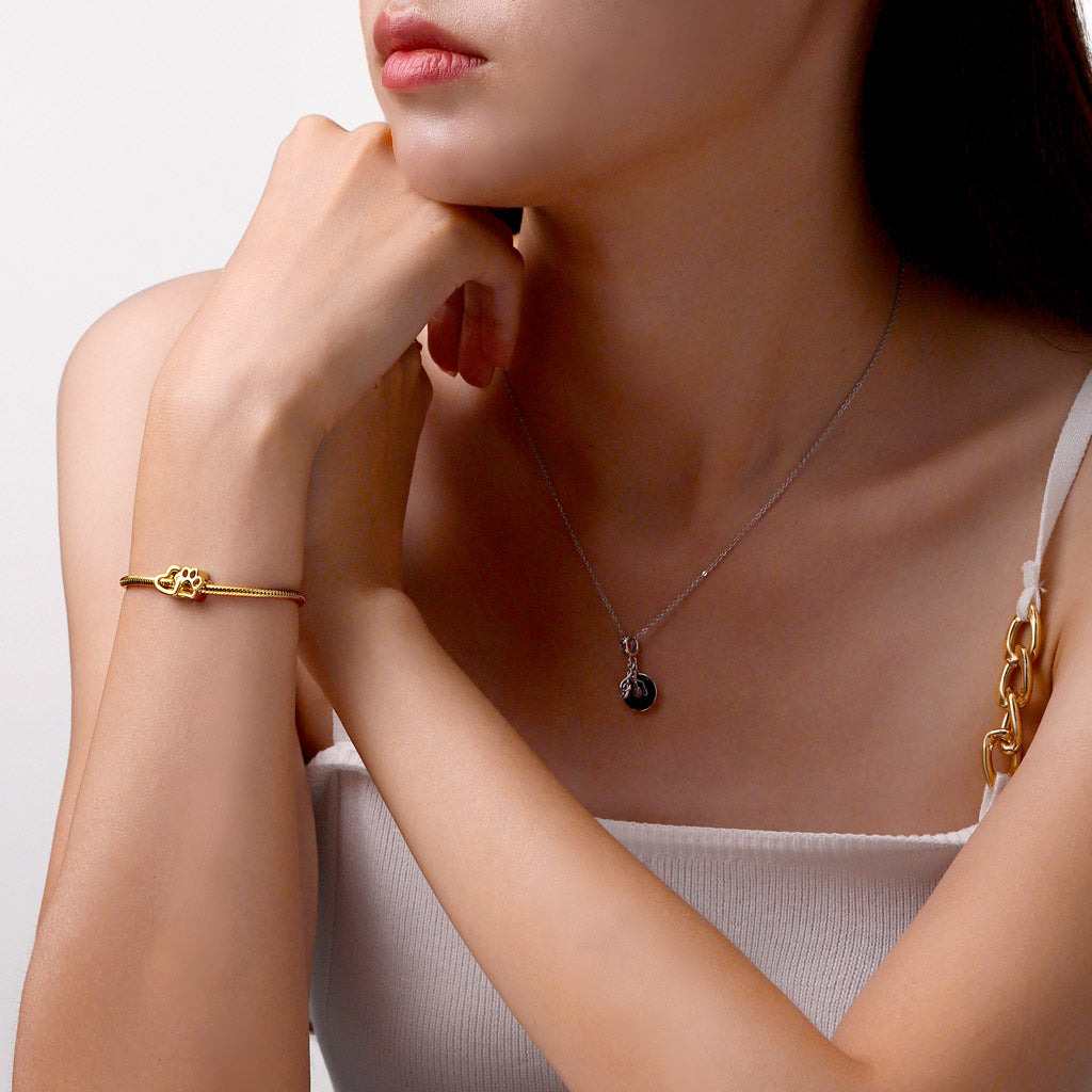 Gnoce 18k Gold Plated Love Pet Engravable Charm_4
