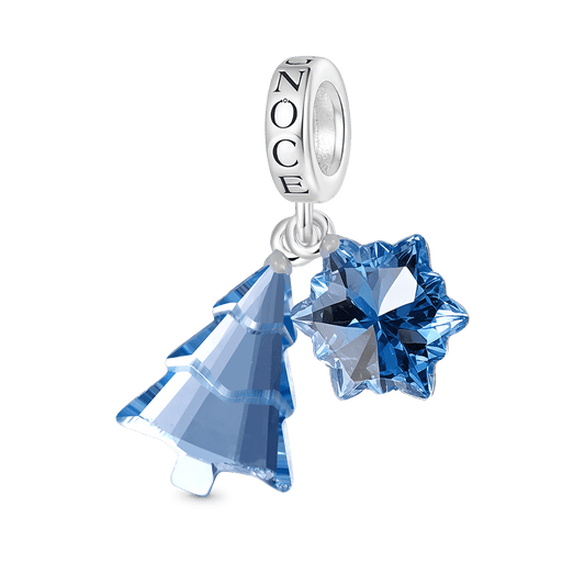 Gnoce Light Blue Christmas Tree & Snowflake Pendant Dangle Charm_1