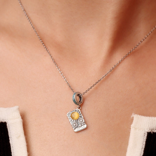 Gnoce Blue Tarot Card Sun Pendant Dangle Charm_5