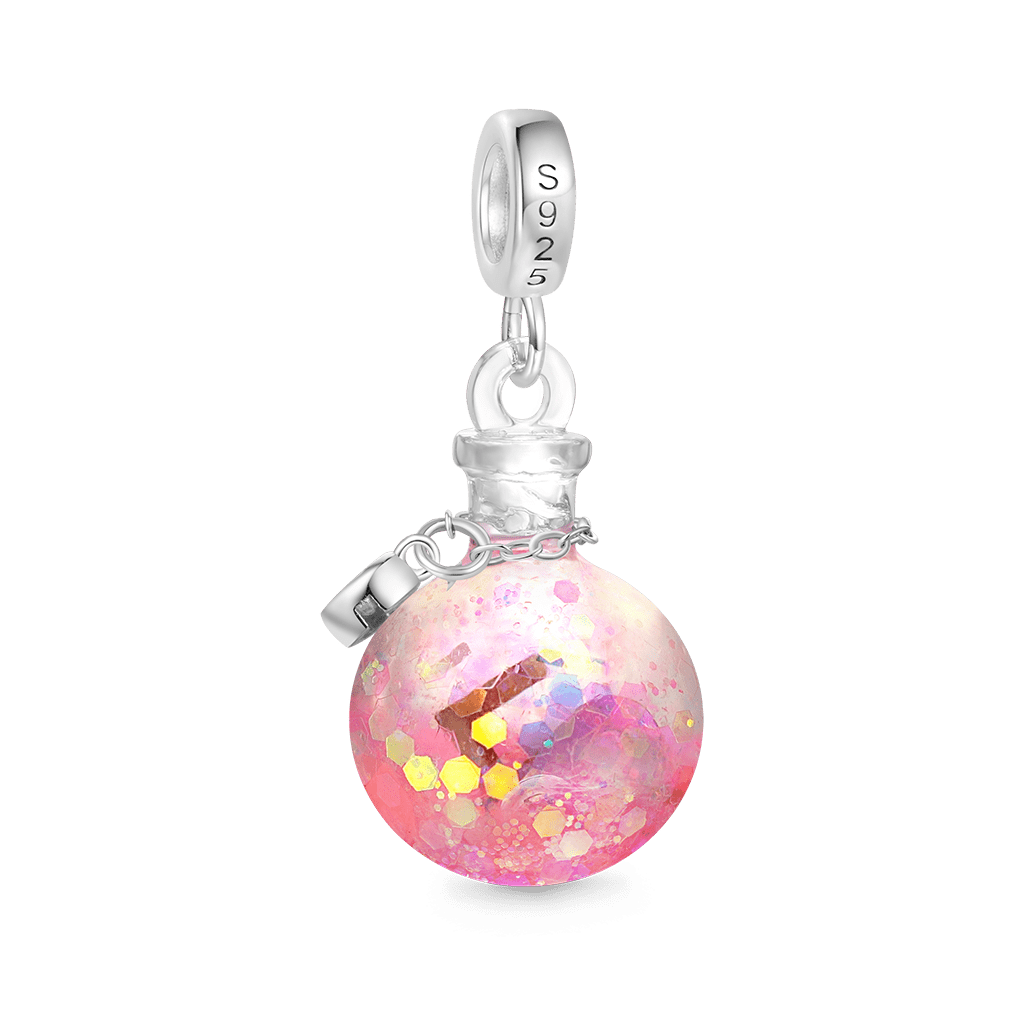 Gnoce Letter Love Sequin Luminous Quicksand Bottle Pendant Dangle Charm_3