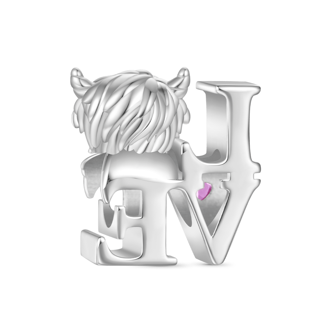 Gnoce Scottish Highland Cow Birthstone Love Charm_3