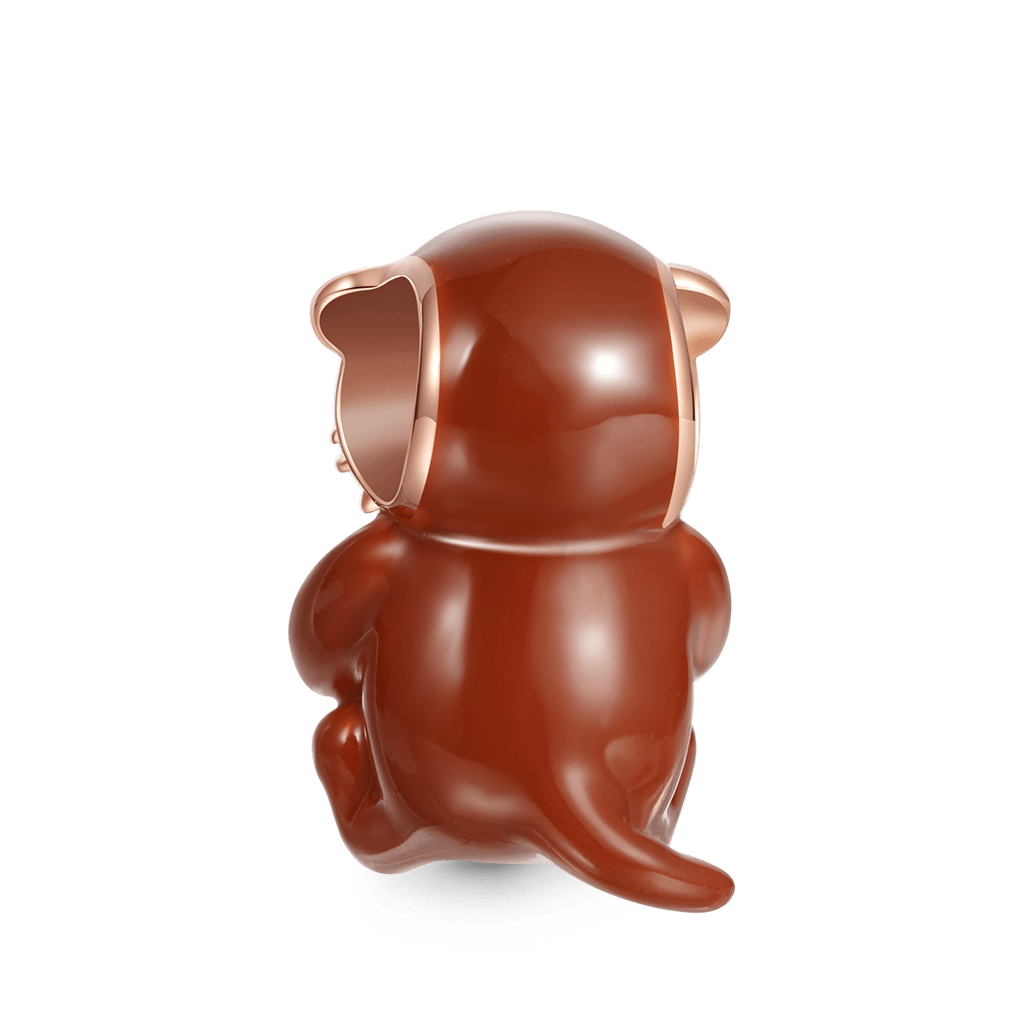 Gnoce Cute Brooke Otter Embraces Heart Birthstone Charm_2