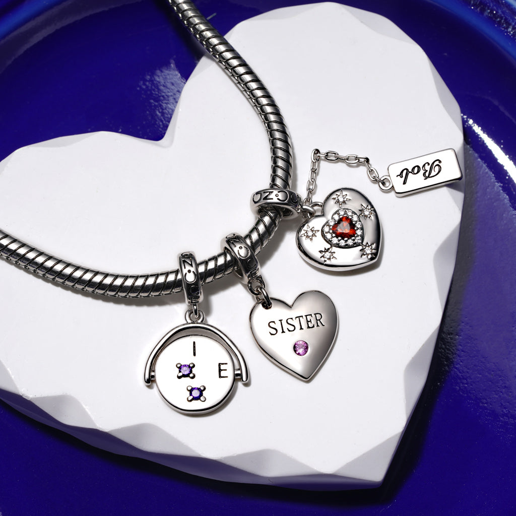 Gnoce Valentine's Day Love Engravable Removable Card Pendant Dangle Charm_4