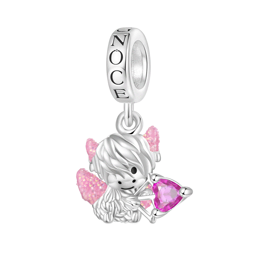 Gnoce Valentine's Day Highland Cattle Cupid's Arrow Pendant Dangle Charm_1