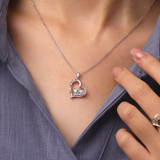 Gnoce "I love you forever" Highland Cow Heart Necklace_6