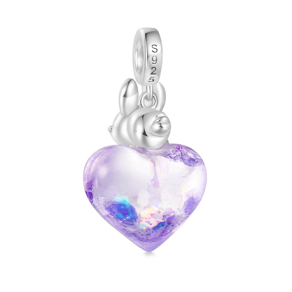 Gnoce Lying on Your Heart Glow in the Dark Easter Bunny Glitter Charm_3