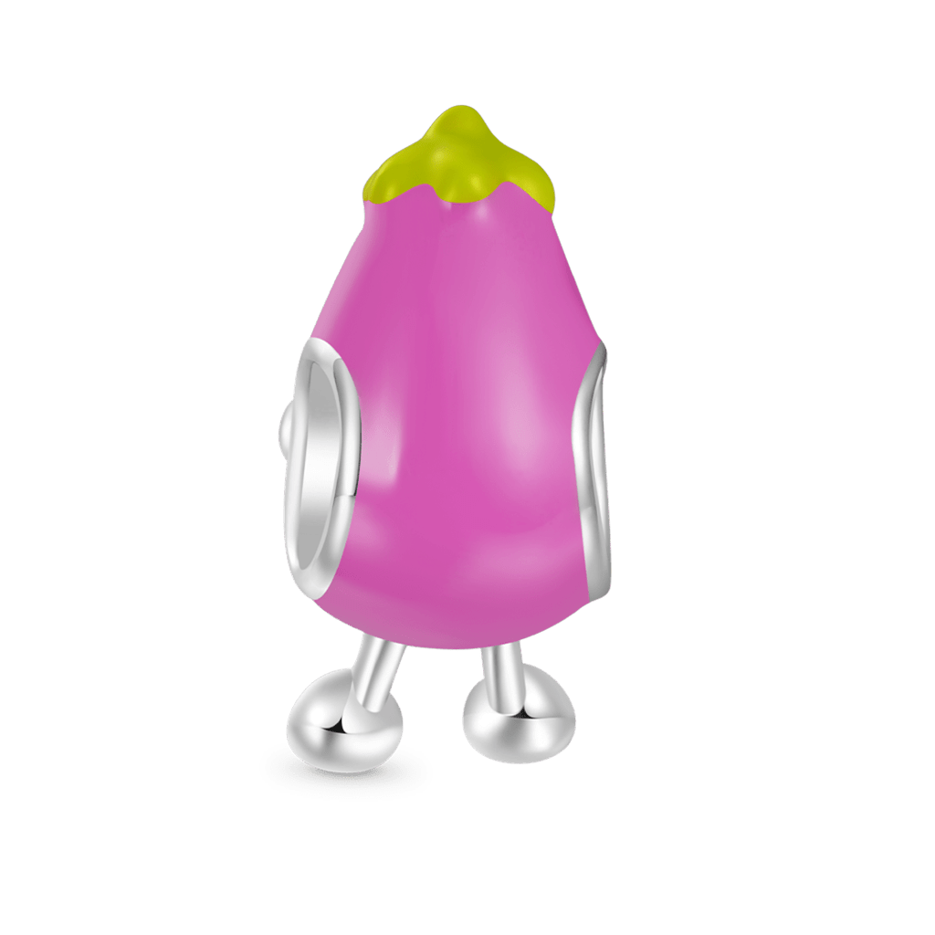Gnoce Vivacious Vegetable Eggplant Embraces Birthstone Heart Charm_3