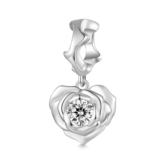 Gnoce Elegant Rose Heart Pendant Dangle Charm_1