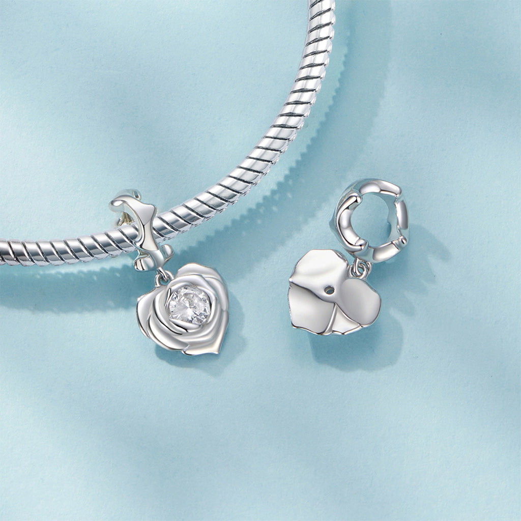 Gnoce Elegant Rose Heart Pendant Dangle Charm_2