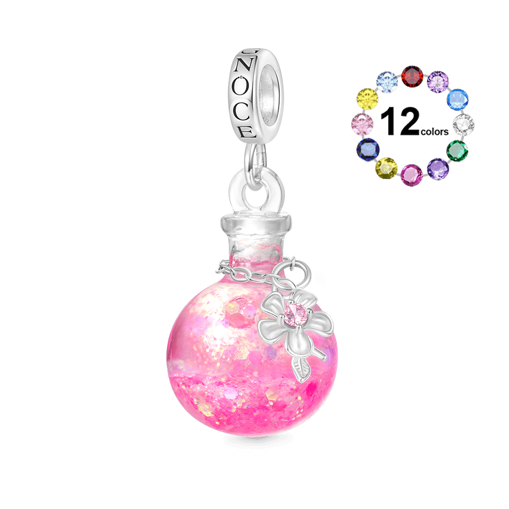 Gnoce Sakura Luminous Pink Quicksand Bottle Pendant Dangle Charm_2