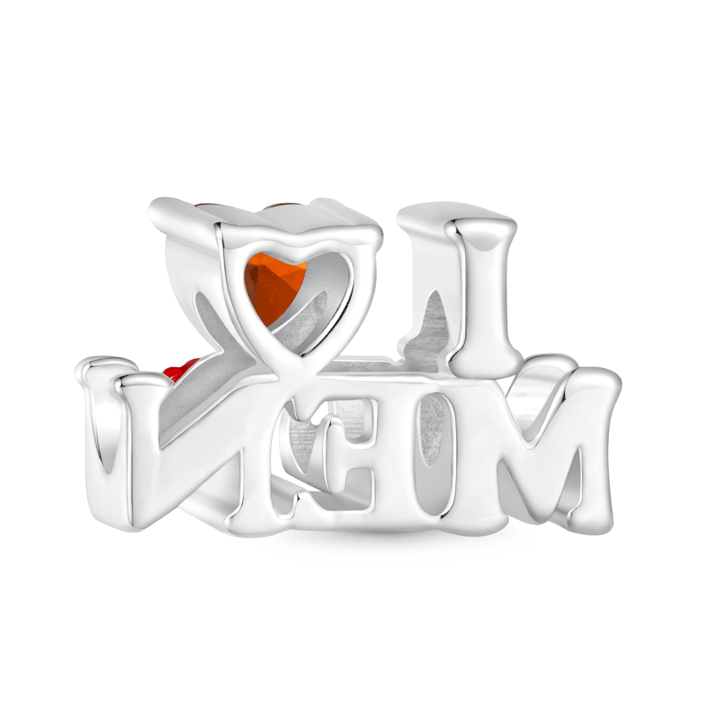 Gnoce Women's Day 'I Love ME' Heart Birthstone Charm_3
