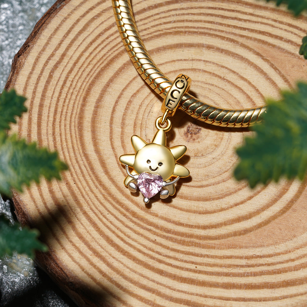 Gnoce Smiling Sun Embraces Love Pendant Dangle Charm_4