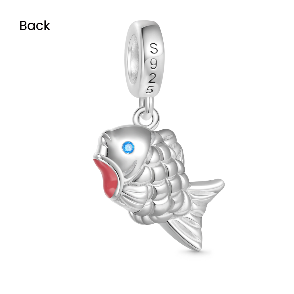 Gnoce Blue Scaled Fish Pendant Dangle Charm_2