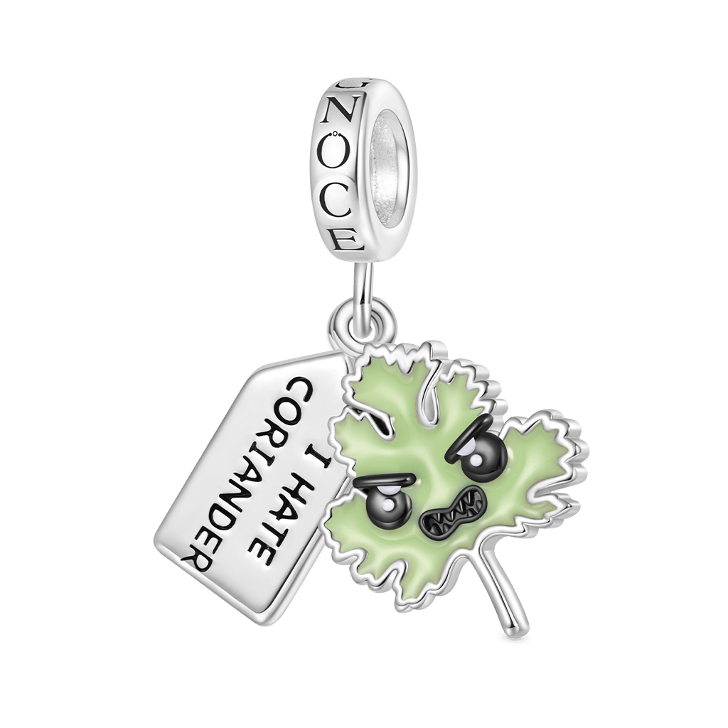 Gnoce 'I HATE CORIANDER' Angry Coriander Pendant Dangle Charm_1