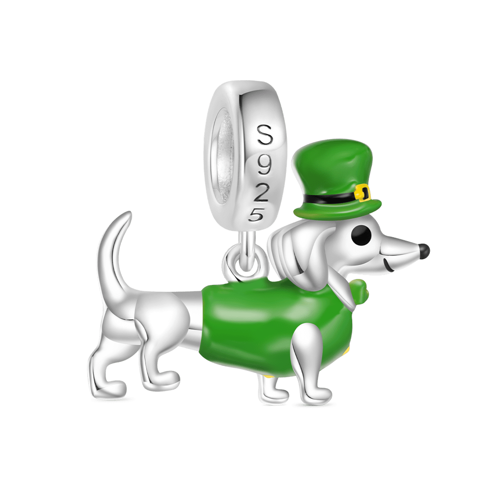 Gnoce St. Patrick's Day Dachshund Pendant Dangle Charm_2