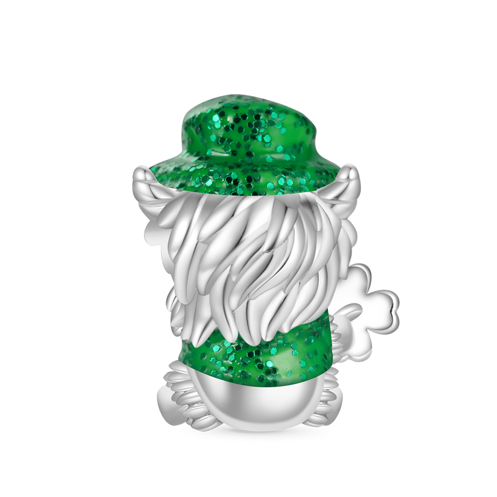 Gnoce St. Patrick's Day Highland Cow Glow-in-the-Dark Clover Charm_3