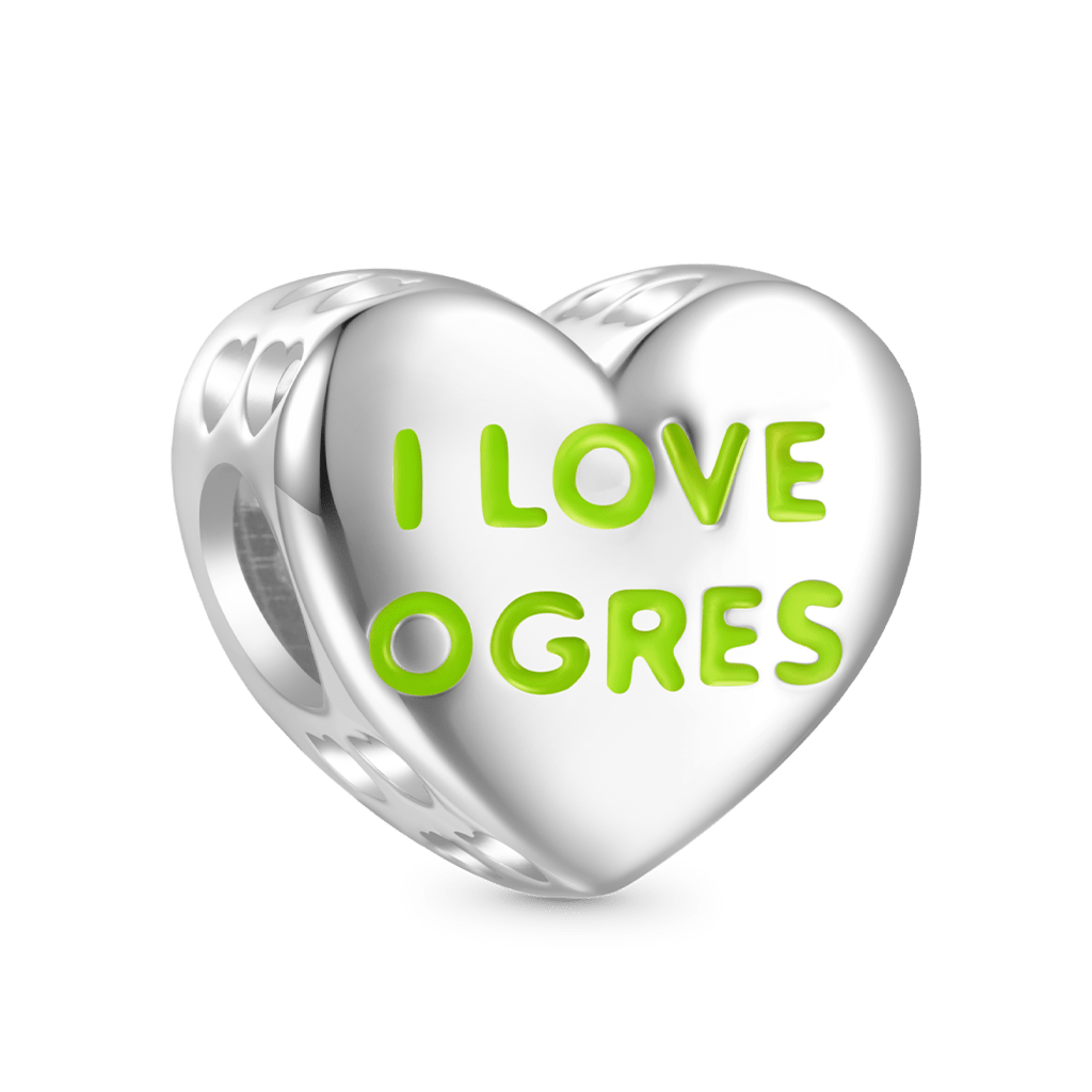Gnoce 'I LOVE OGRES' Shrek & Fiona Love Heart Charm_2
