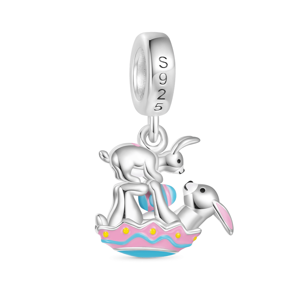 Gnoce Happy Easter Eggs Kissing Bunny Charm_2