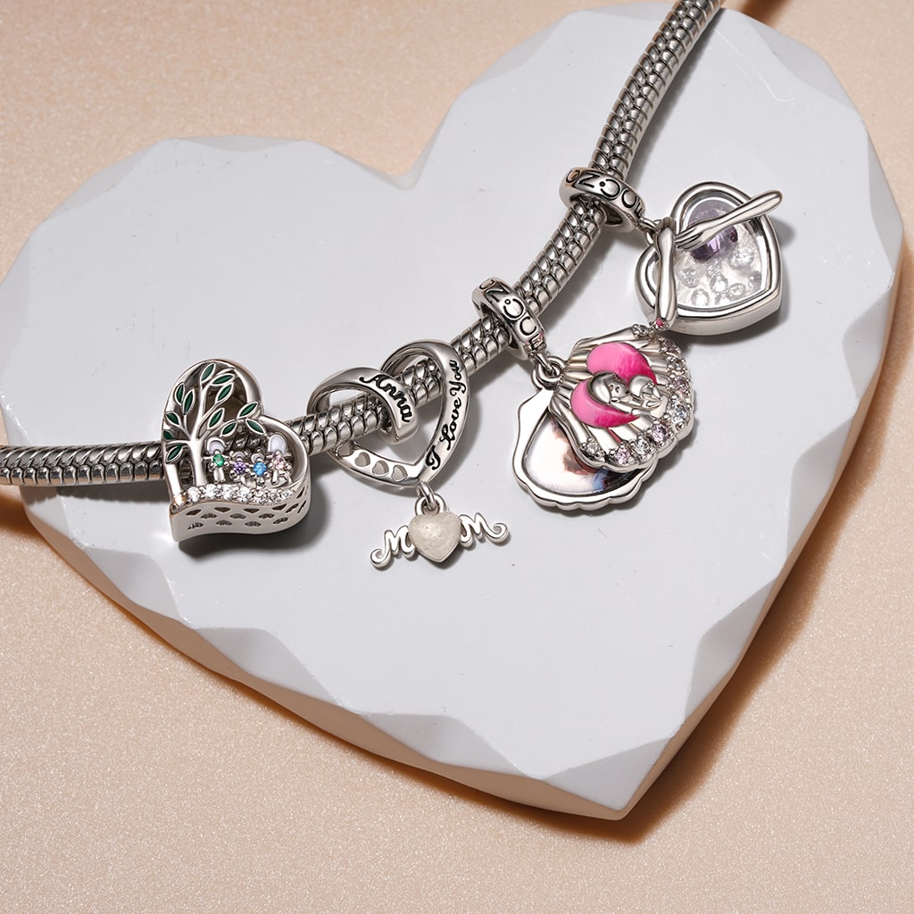Gnoce Engravable 'I love you' MoM Glow-in-the-Dark Heart Charm_4