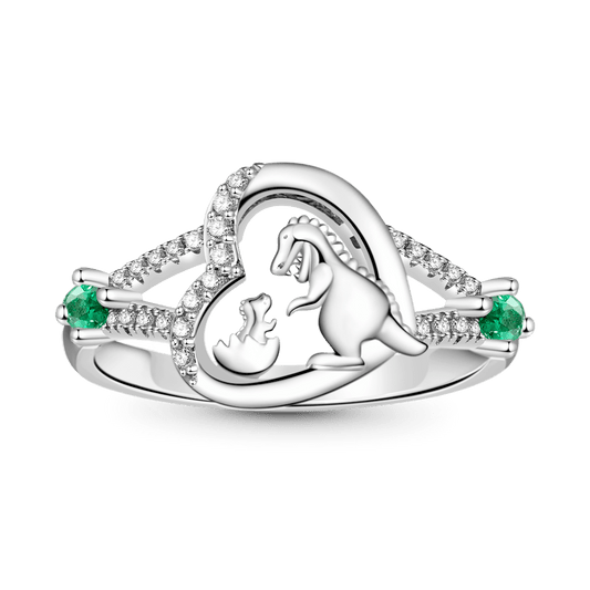 Gnoce Dinosaur Mother and Child Heart Ring_1