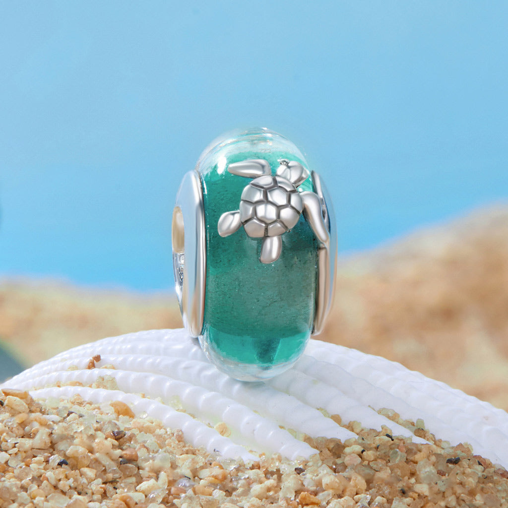 Gnoce Green Sea Turtle Glass Charm_2